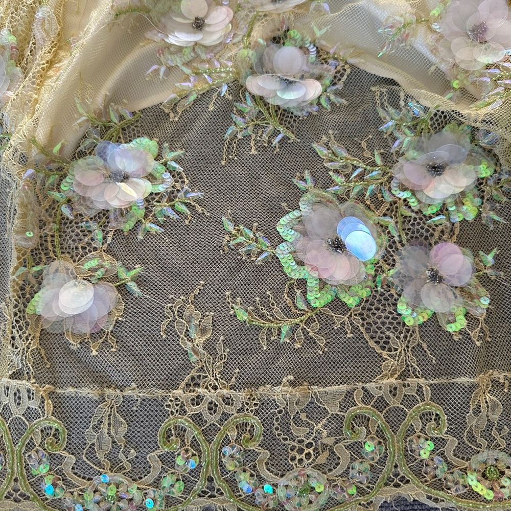 LoveShackFancy Emalia Beaded Yellow French Lace Dress - Picture 14 of 15